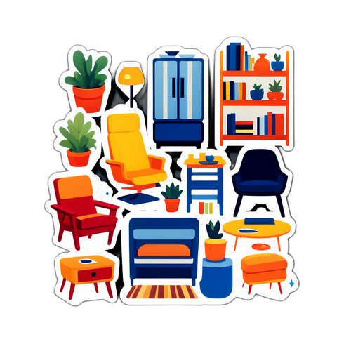 アイコニックなIKEA家具のステッカー
