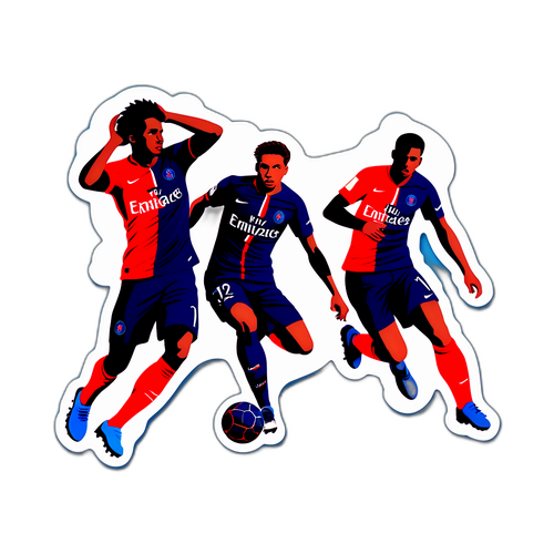 Sticker energic reprezentând intensitatea meciului PSG vs Rennes