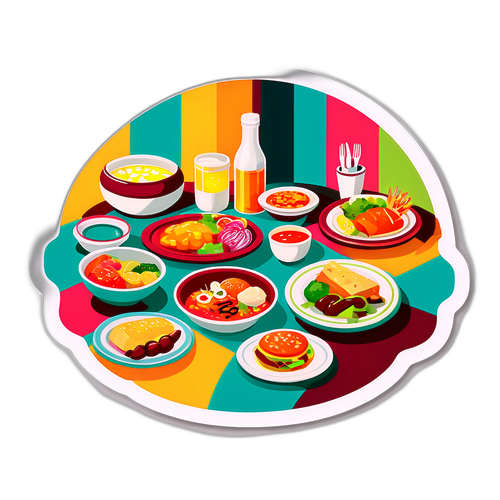 共享美食文化的贴纸