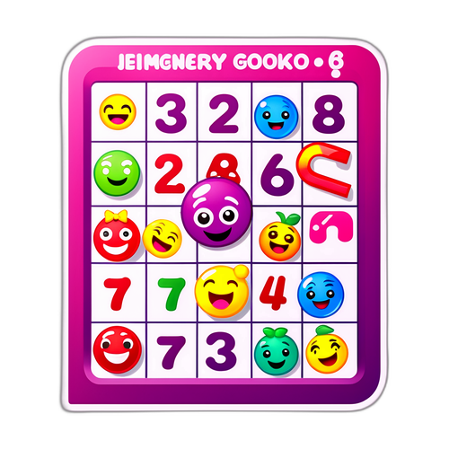 Gráfico de Bingo com Emojis de Alegria e Sorte