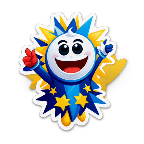 Vrolijke Eurovisie Mascotte Sticker 2025