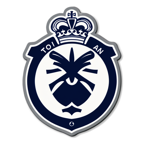 Stickers z logo Tottenhamu na tle stylizowanej piłki nożnej