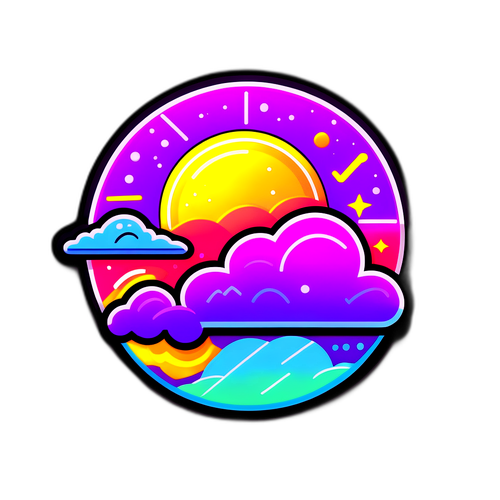 화려한 날씨 요소의 일러스트