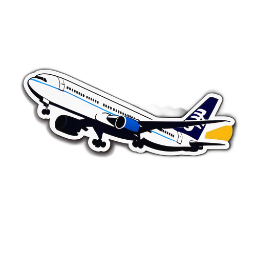 Naklejka przedstawiająca samolot A330 startujący