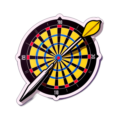 Grafisk design av Paul Lim med dart som bryter igenom en måltavla