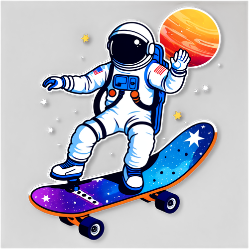 Astro Skateboarding: Ang Cool na Astronaut na Sumakay sa Uniberso ng Kalawakan!