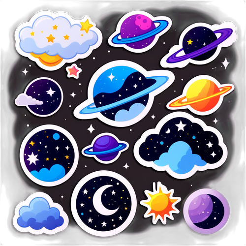 Celestial-Themed Mystical Sticker Set