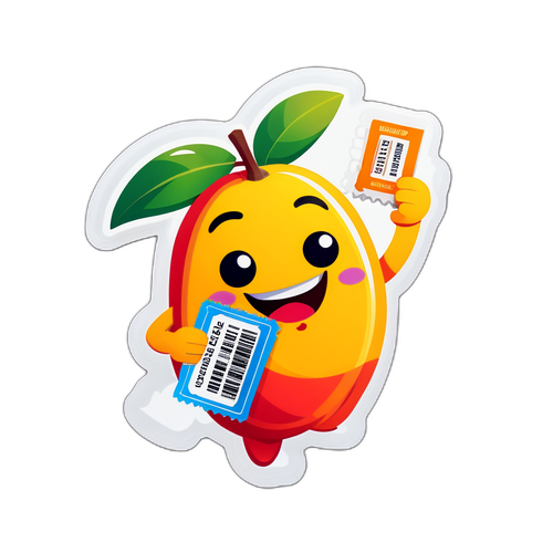 Glad Mangokarakter med Biografbilletter