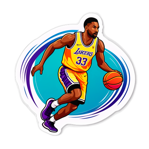 Sticker ng Dribbling ng Basketball ni Ajay Mitchell