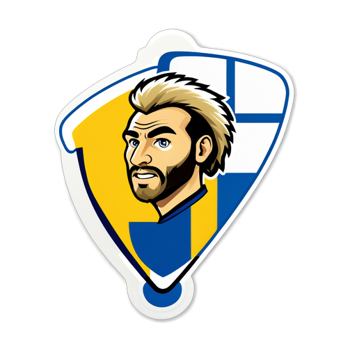 Sticker för golvbandymatchen Sverige-Finland