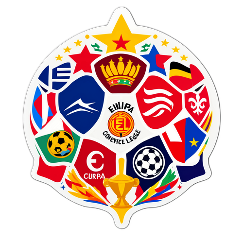 Sticker simbolizând unitatea și spiritul competitiv al Ligii Conferinței Europa