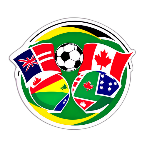 Stiker Pertandingan Sepak Bola Kanada vs Australia
