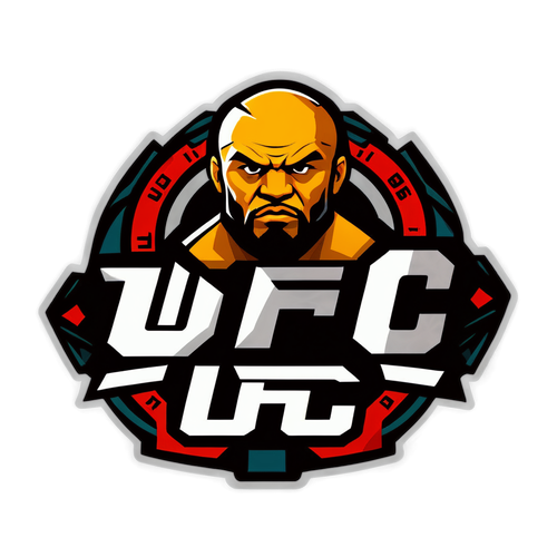 UFC Logo Sticker with Stylized Fighters