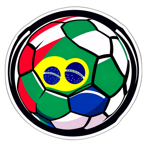 Quả bóng đá với cờ Brazil