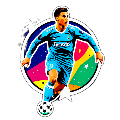 Stiker Cristiano Ronaldo Beraksi
