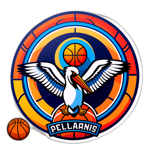 Vibrant Basketball Team Logo Sticker