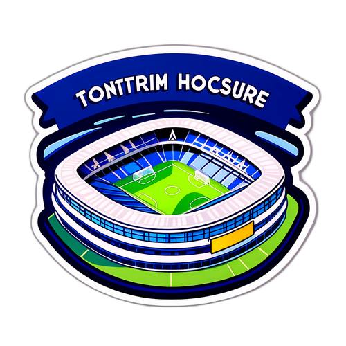 Kunstnerisk klistermærke design af Tottenham Hotspur stadion
