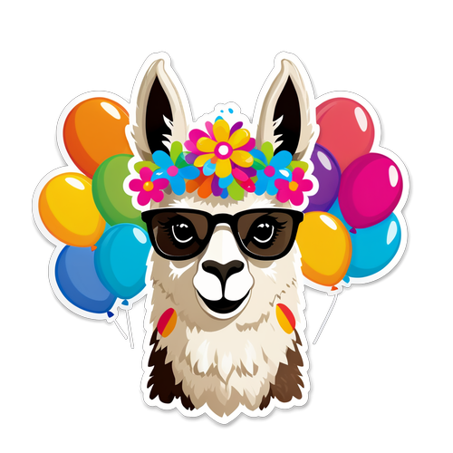 Meet the Trendiest Llama: Why This Sunglass-Wearing, Balloons-Embracing Champion Will Brighten Your Day!