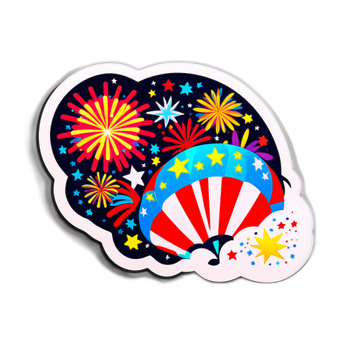 國慶煙火慶典貼紙