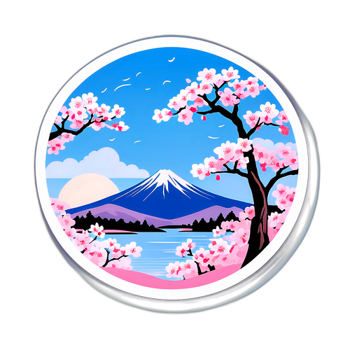 Pemandangan Tenang Jepun dengan Bunga Sakura