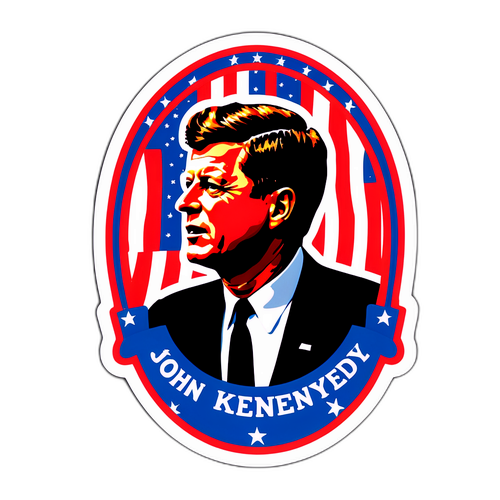 Adesivo Criativo com Silhueta de John F. Kennedy