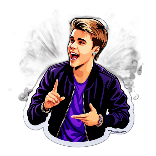 Adesivo Coinvolgente di Justin Bieber in Concerto