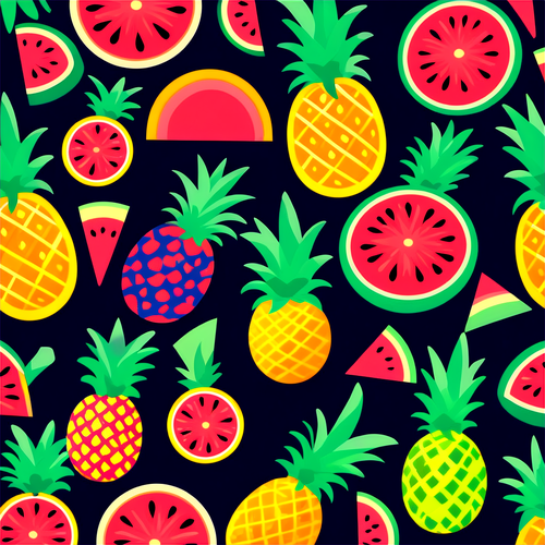 Scopri il Motivo Tropicale che Ti Farà Sognare le Vacanze! Ananas, Angurie e Arance in un Design Esplosivo!