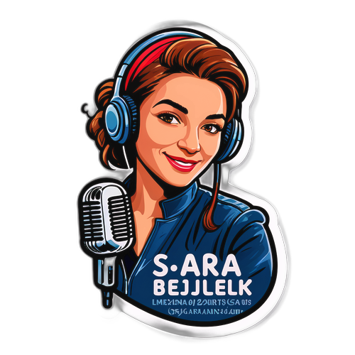 Samolepka s portrétem Sáry Bejlek pro povzbuzení mladých talentů v hudbě