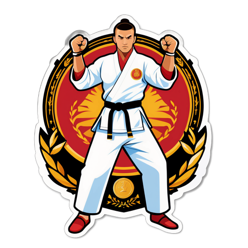 Sticker cu Catalin Zmarandescu în poziție de luptă