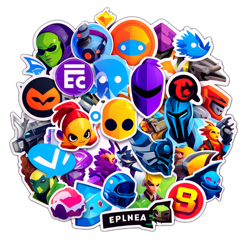 En kunstnerisk fremstilling av Epic Games' ulike spilltitler