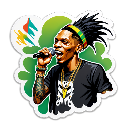 Vybz Kartel en Action : Le Sticker Dancehall Qui Fait Vibrer Votre Passion Musicale!