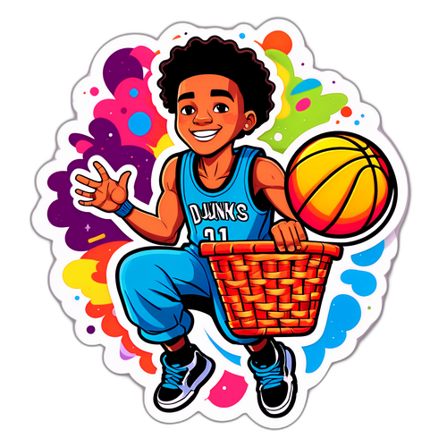 Masiglang Sticker ni Trayce Jackson-Davis na Gumagawa ng Basket