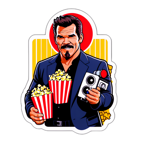 Fun Sticker of Josh Brolin as Iconic Movie Characters