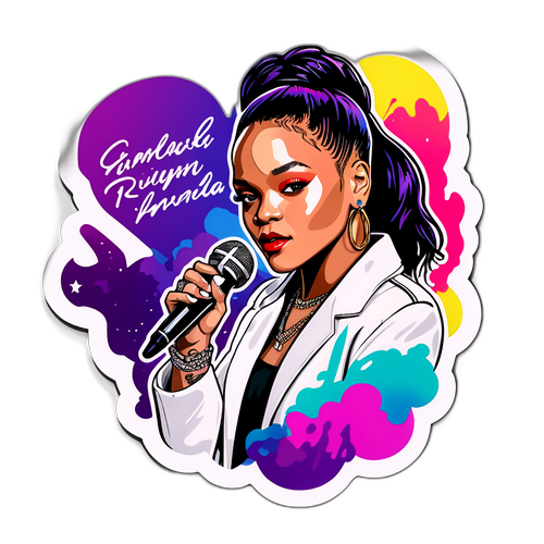 Makulay na Sticker ng Musika ni Rihanna