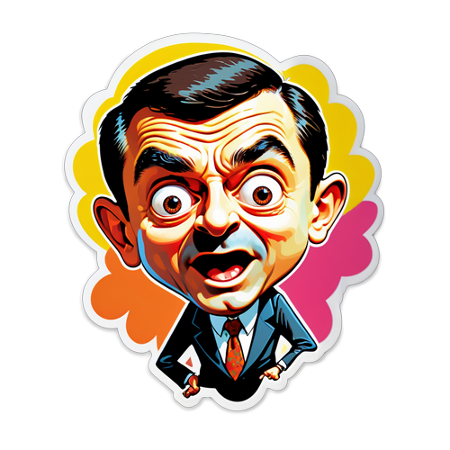 Sticker Mr. Bean Terkejut: Penuh Warna dan Humor yang Membuat Anda Ketawa!