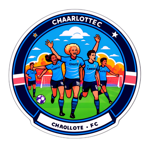Sticker do Charlotte FC com Representação Artística de um Jogo
