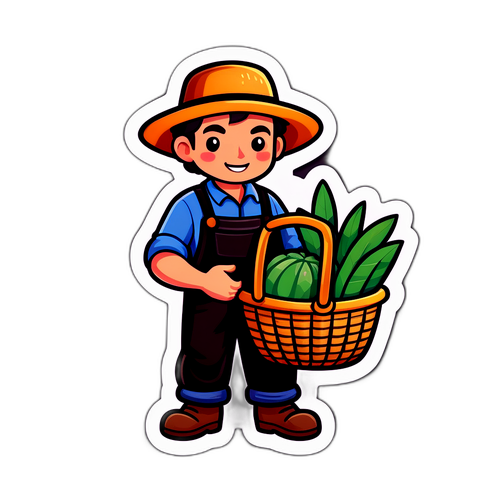 किसान का समर्थन करने वाले प्यारे स्टिकर