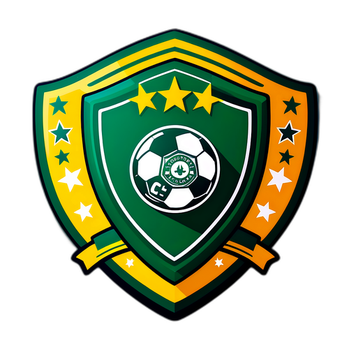 Escudo do Deportivo Cali com Elementos de Futebol