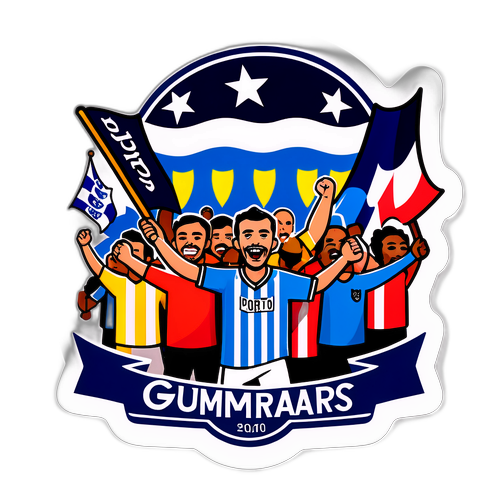 Stiker Sorak Sorai di Stadion Porto