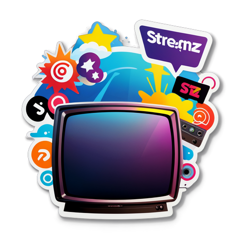 Sticker van het Streamz-logo met tv-symbolen
