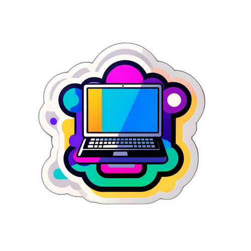기술 및 연결성을 담은 미니멀리즘 아이콘 스티커