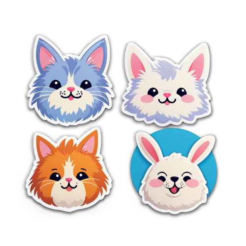Cute Pet-inspired Sticker Set