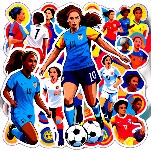 Collage Digitale di Donne Famoso nel Calcio