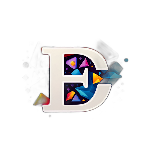 Magandang Sticker na may mga titik na 'e' at Abstract na Mga Hugis