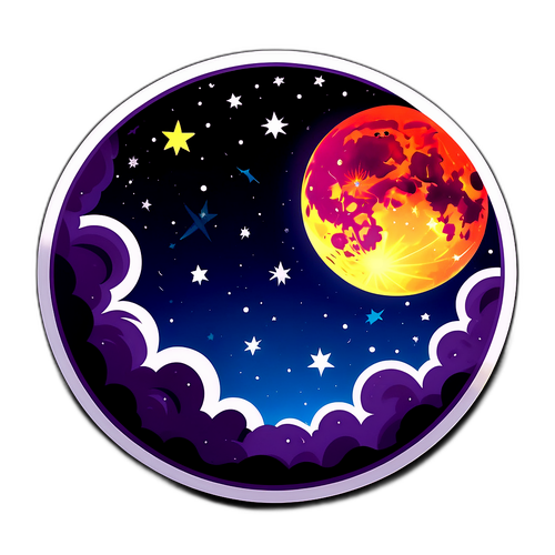 ירח מיסטי עם צל וחלל