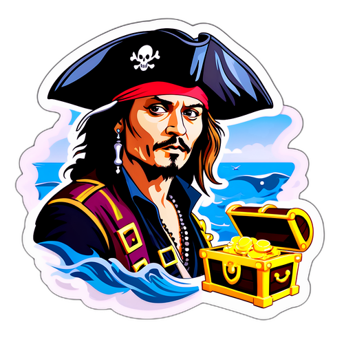 Vibrant naklejka z piratem