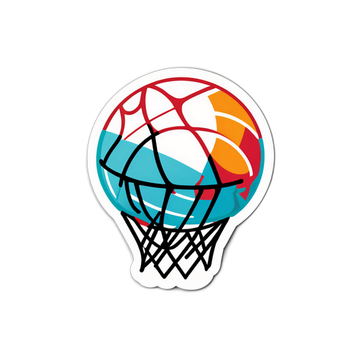Arte Minimalista do Jogo de Basquete