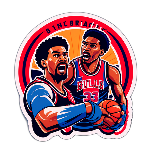 Retro-Inspired Sticker ng Pistons vs Bulls