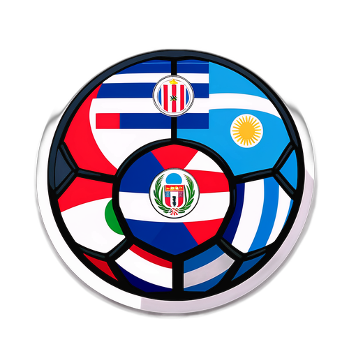 Design di un adesivo con le bandiere di Paraguay e Uruguay
