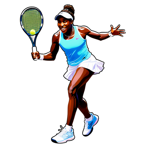 Dynamic Coco Gauff Tennis Sticker